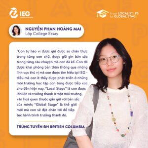 Nguyễn Phan Hoàng Mai trúng tuyển ĐH British Columbia nhờ kỹ năng viết luận chân thực